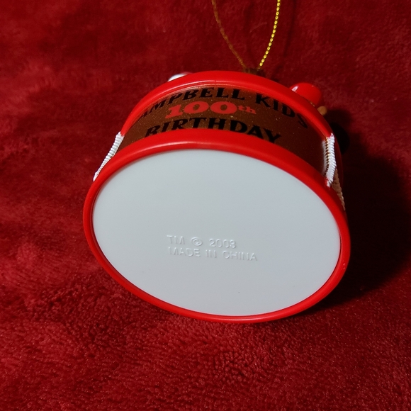2003 Campbell Soup Kids 100th Birthday Drummer Boy Teddy Bear Christmas Ornament - Picture 6 of 8